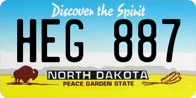 ND license plate HEG887