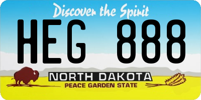 ND license plate HEG888