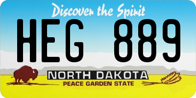 ND license plate HEG889