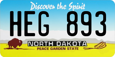 ND license plate HEG893