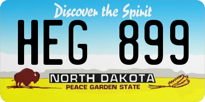 ND license plate HEG899