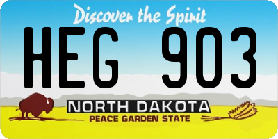 ND license plate HEG903