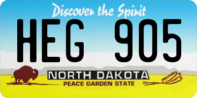 ND license plate HEG905