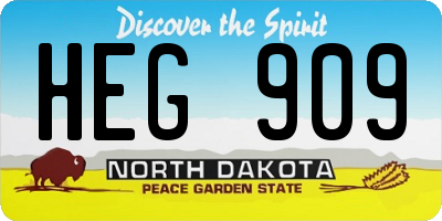 ND license plate HEG909
