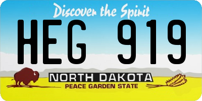 ND license plate HEG919