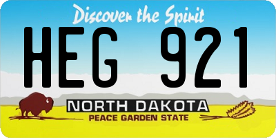 ND license plate HEG921
