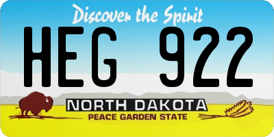 ND license plate HEG922