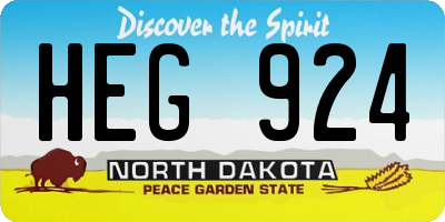 ND license plate HEG924