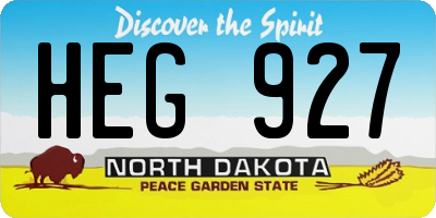 ND license plate HEG927