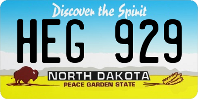 ND license plate HEG929