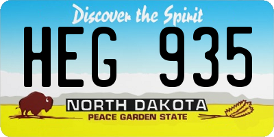 ND license plate HEG935
