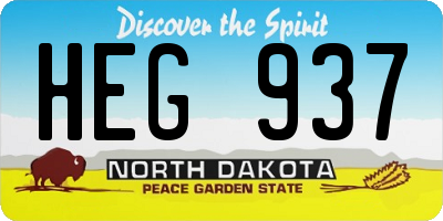 ND license plate HEG937