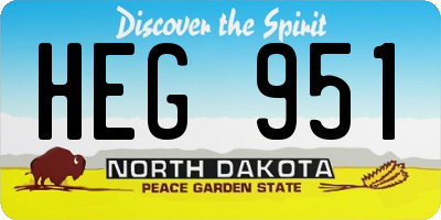 ND license plate HEG951
