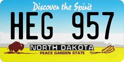ND license plate HEG957