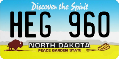 ND license plate HEG960