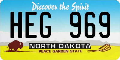 ND license plate HEG969