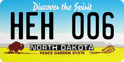 ND license plate HEH006