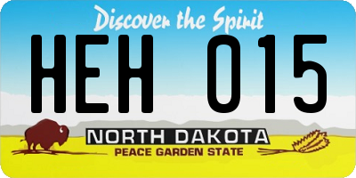 ND license plate HEH015