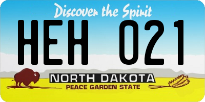 ND license plate HEH021