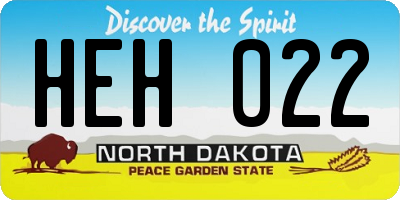 ND license plate HEH022