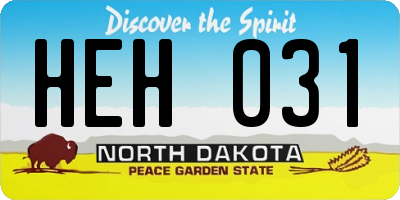 ND license plate HEH031