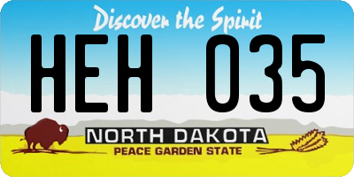 ND license plate HEH035