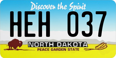 ND license plate HEH037