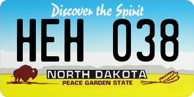 ND license plate HEH038