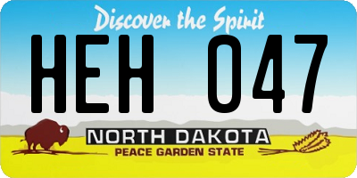 ND license plate HEH047