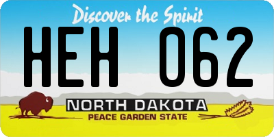 ND license plate HEH062