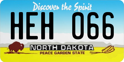 ND license plate HEH066