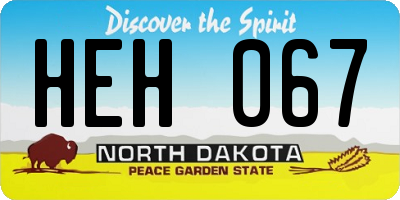 ND license plate HEH067