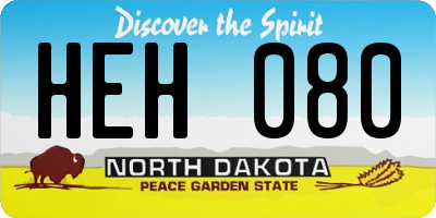 ND license plate HEH080