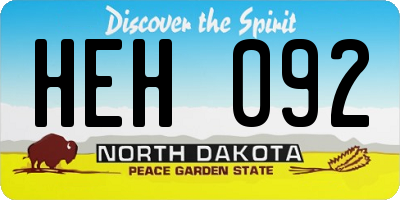 ND license plate HEH092
