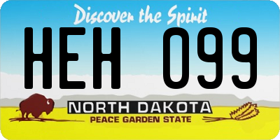 ND license plate HEH099