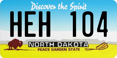 ND license plate HEH104