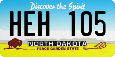 ND license plate HEH105