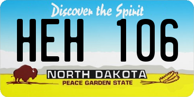 ND license plate HEH106