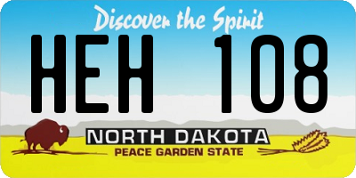 ND license plate HEH108