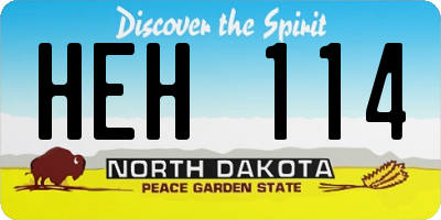 ND license plate HEH114