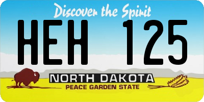 ND license plate HEH125