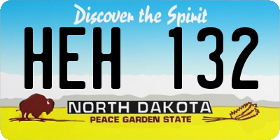 ND license plate HEH132