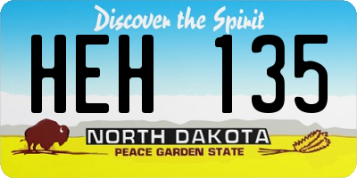 ND license plate HEH135