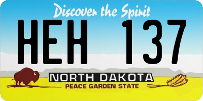 ND license plate HEH137