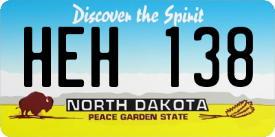 ND license plate HEH138