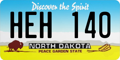 ND license plate HEH140