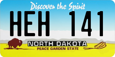 ND license plate HEH141