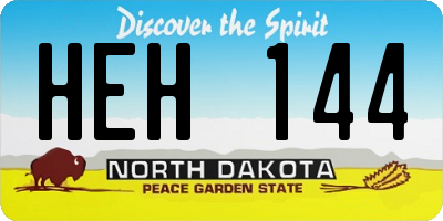 ND license plate HEH144