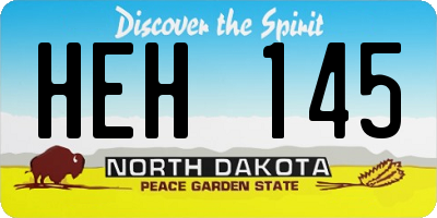 ND license plate HEH145
