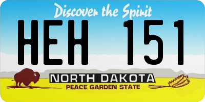 ND license plate HEH151
